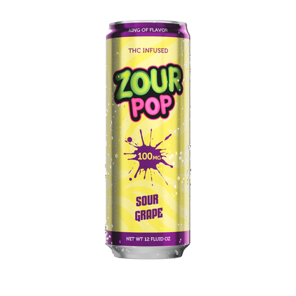 Zour Pop Sour Grape 100mg hemp-derived THC beverage 12oz can