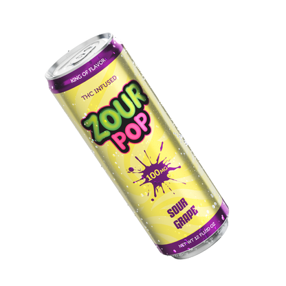 Zour Pop Sour Grape 100mg THC Drink – 12oz