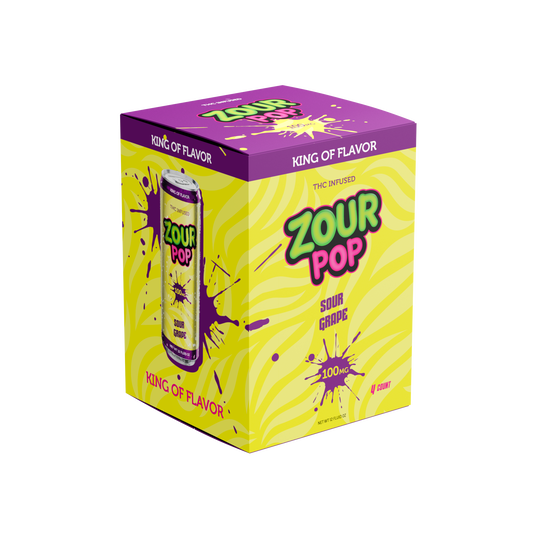 Zour Pop Sour Grape 100mg THC Drinks 4 Pack