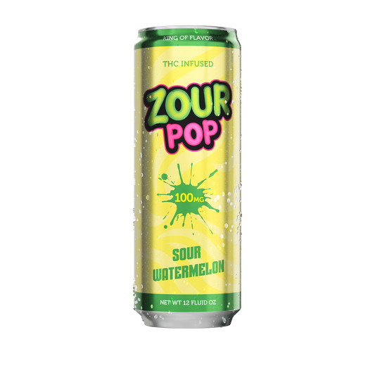 Zour Pop Sour Watermelon 100mg THC Drink 12oz can