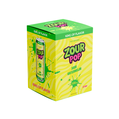 Zour Pop Sour Watermelon 100mg THC Drinks 4 Pack