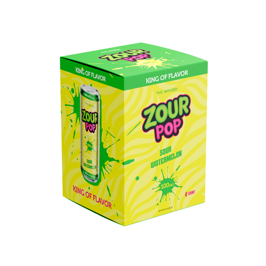 Zour Pop Sour Watermelon 100mg THC Drinks 4 Pack