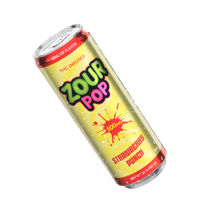 Zour Pop Strawberry Punch 100mg hemp-derived THC beverage