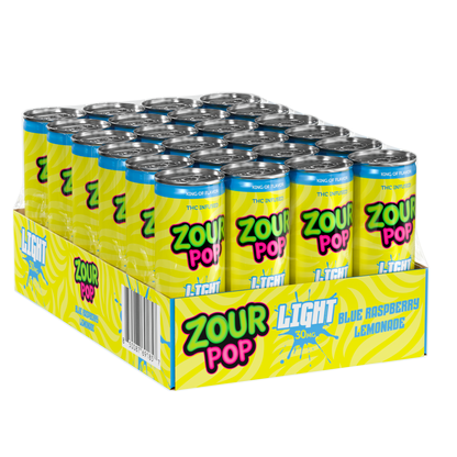 Zour Pop Blue Raspberry Lemonade 100mg THC Drinks 24 Pack case