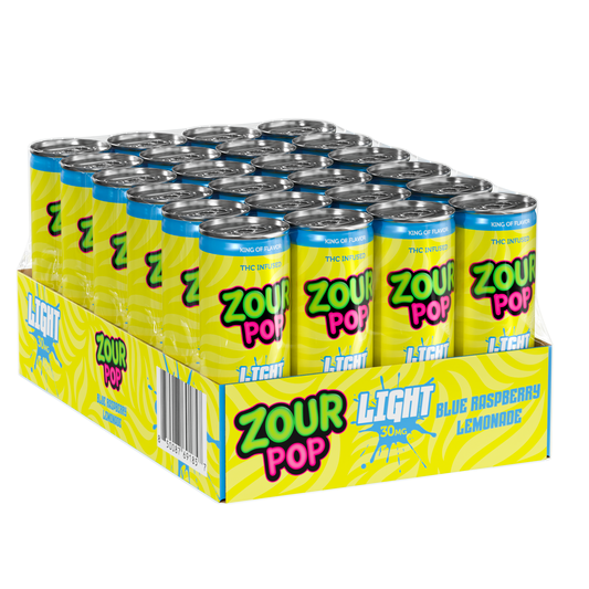 Zour Pop Blue Raspberry Lemonade 100mg THC Drinks 24 Pack case