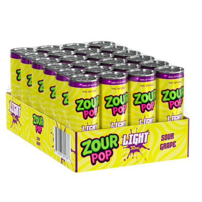 Zour Pop Sour Grape 100mg THC Drinks 24 Pack case