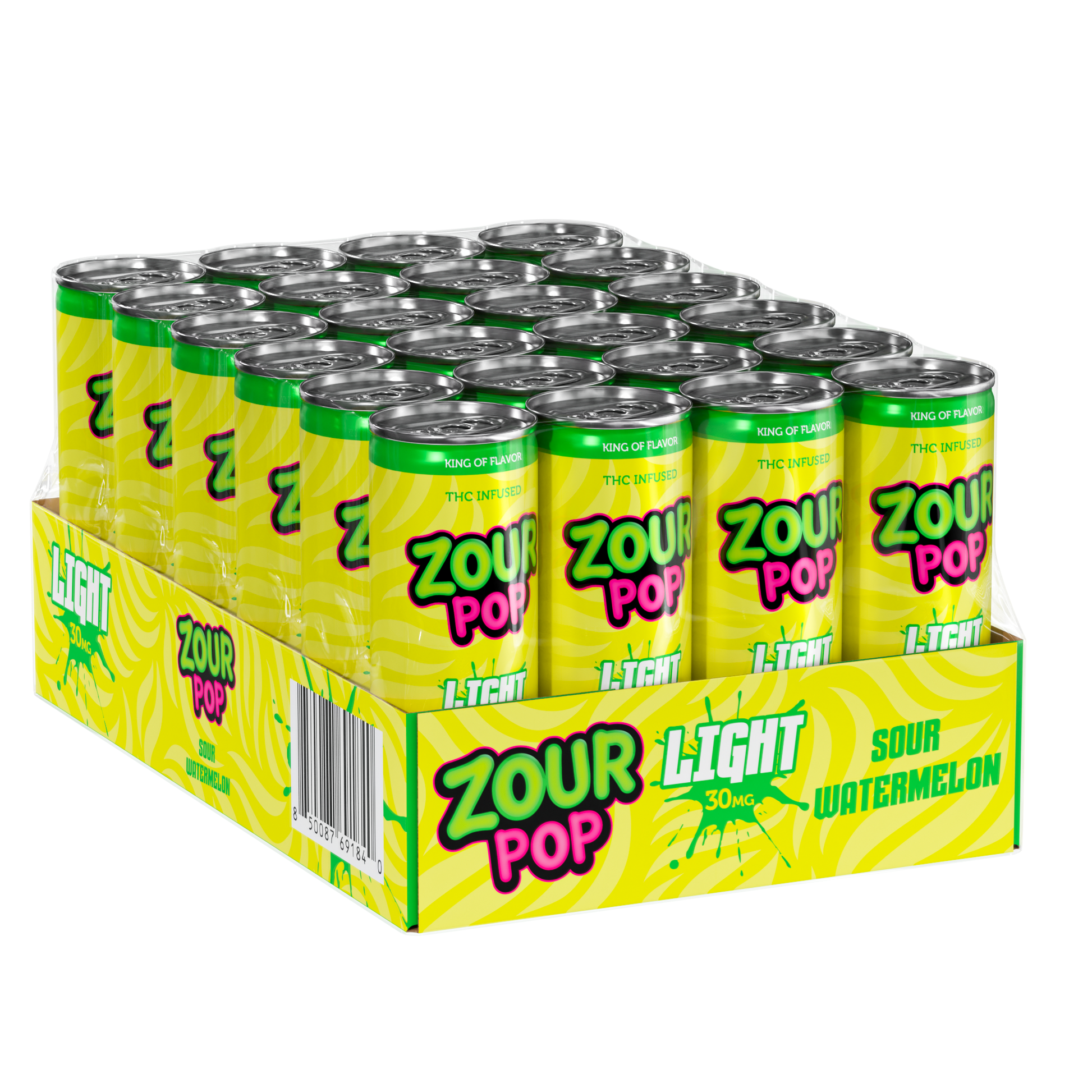 Zour Pop Sour Watermelon 100mg THC Drinks 24 Pack case