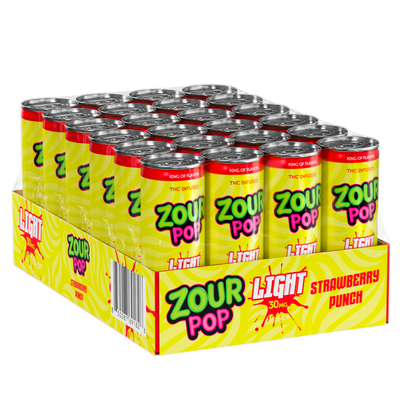 Zour Pop Strawberry Punch 100mg THC Drinks 24 Pack case