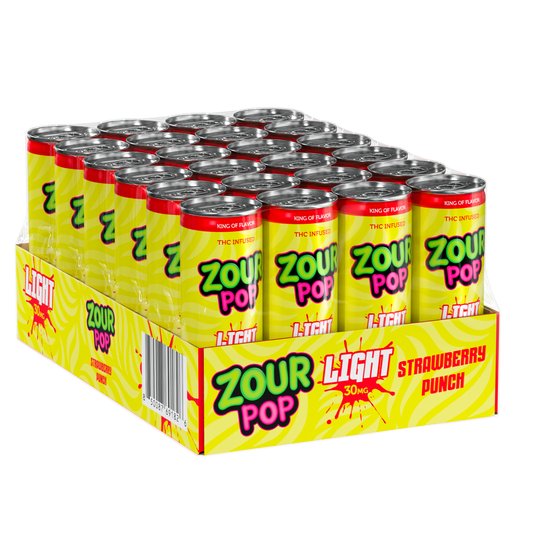 Zour Pop Strawberry Punch 100mg THC Drinks 24 Pack case